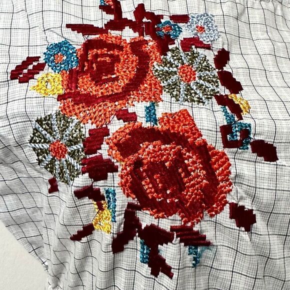 Sangria Embroidered Empire Waist Midi Dress M Boho Cottage Core Prairie - Picture 8 of 11